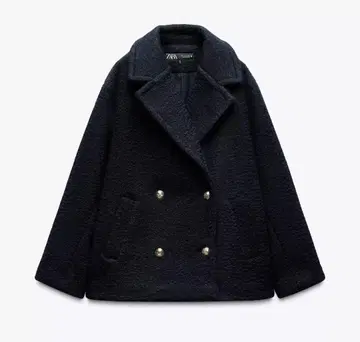 ZARA 세미롱 기장 부클 코트