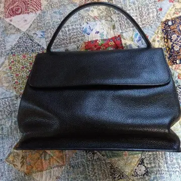 HIROFU 블랙 가죽 핸드백