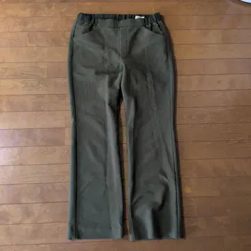 B-Three 올리브색 캐주얼 팬츠 허리밴딩