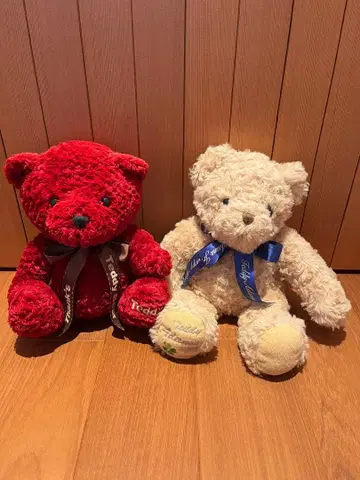 테디베어 봉제 인형 홍백 세트 판매