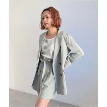 린넨 혼방 합성섬유 더블 브레스트 자켓 M~L