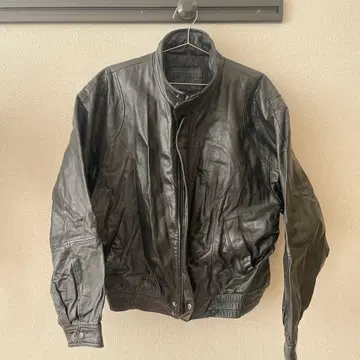 TRADER BAY 블랙 레더 라이더 자켓