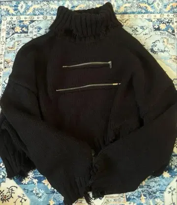 블랙 하이넥 크롭 니트 스웨터 지퍼 척 musinsa 겨울