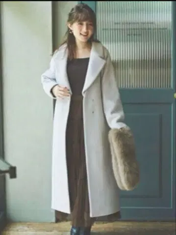 노엘라 퍼 티펫 부착 체스터 코트