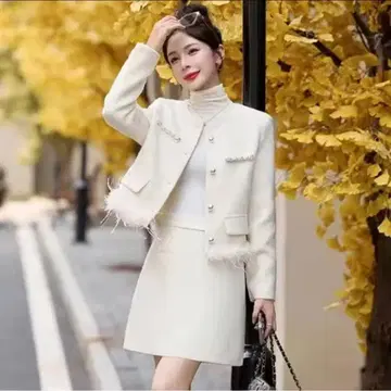 SNACC 페더 터치 셋업 자켓 스커트 새상품