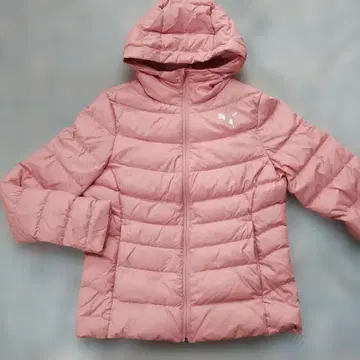 컨디션 최상 XL PUMA 후드 부착 다운 자켓 핑크 클리닝 완료