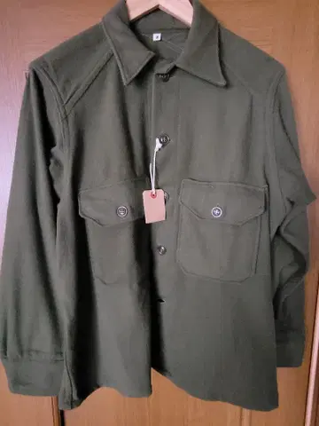 50s 데드스탁 올리브 그린 긴팔 셔츠 자켓