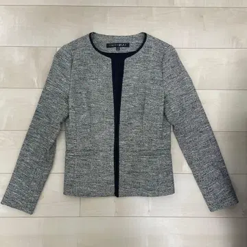 [ INDIVI ] 트위드풍 노카라 자켓