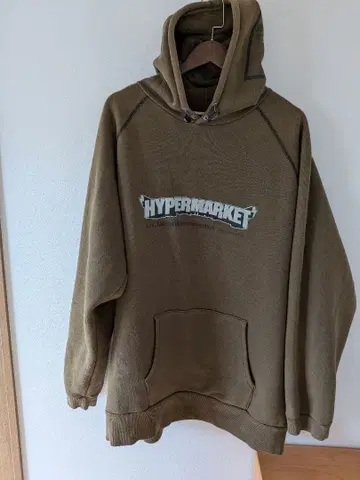 HYPERMARKET 후드 부착 후드티 카키