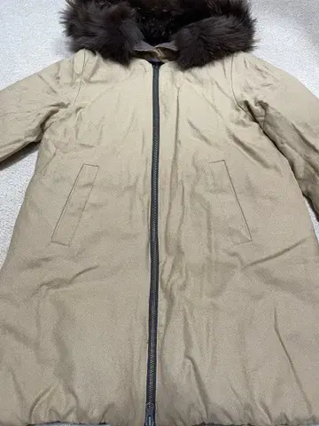 퍼 달린 롱 다운 자켓