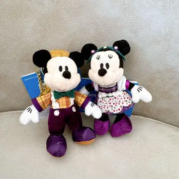 디즈니랜드 미키 미니 봉제 인형 참 블루베리 파이 페어