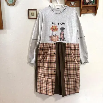 구제 의류 리메이크 원피스 머플러 도그