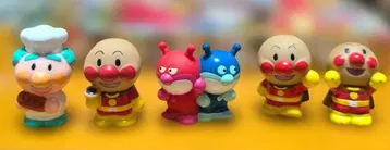 레트로 레어 호빵맨 손가락 인형 소프트 비닐 캐릭터 5체 세트