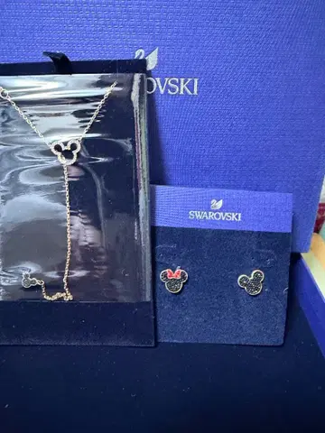 Swarovski 미키마우스 목걸이 & 귀걸이 세트