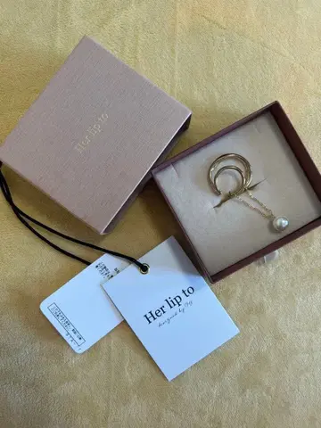 her lip to 더블 후프 펄 이어커프