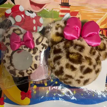 디즈니 미니 레오파드 무늬 립 케이스 파우치