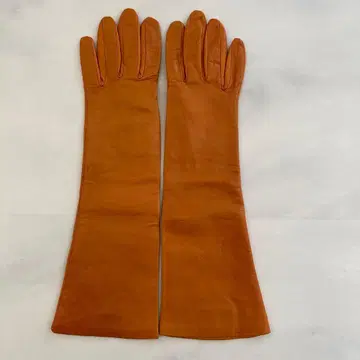 새상품급 이탈리아 셀모네타 가죽 롱 장갑 가죽 장갑 브라운 실크 안감