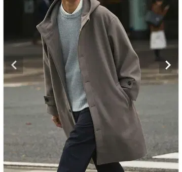 미사용 새상품 SPU 멜톤 후디드 코트 모카 S