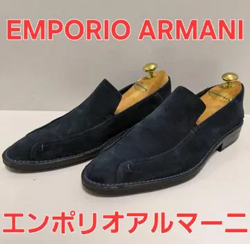 EMPORIO ARMANI 네이비 스웨이드 비즈니스 슈즈