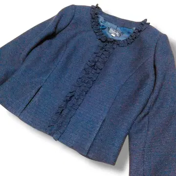 새상품 프릴 노카라 포멀 자켓 네이비 XL ONEIROS 라메