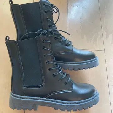 부츠 블랙 통굽