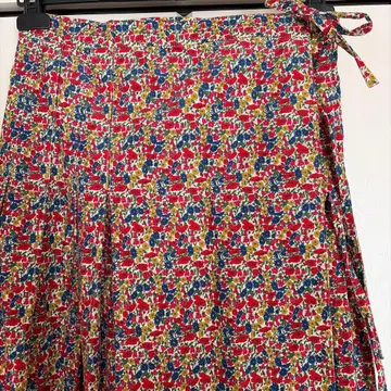 BEAMS 리버티 꽃무늬 롱 랩스커트 코튼 코듀로이