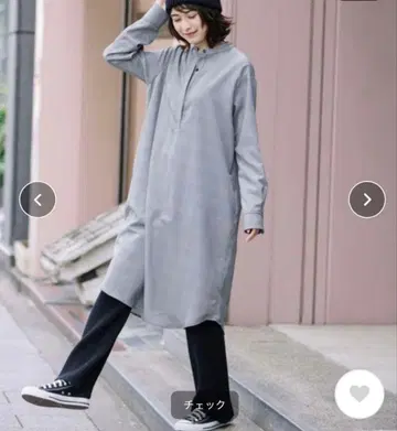 [ 새상품급 ] 롱 셔츠 원피스 체크