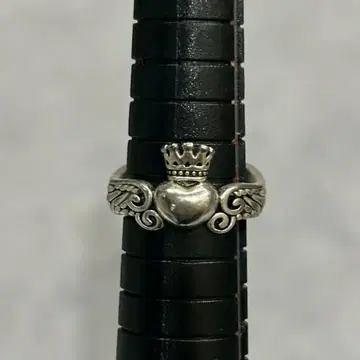 실버 반지 10호 하트 깃털 왕관 크라운