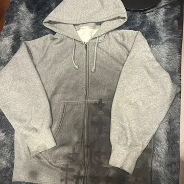 지퍼 후드티 그레이 L