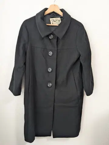 Blue Flag 롱 코트 블랙 울 100%