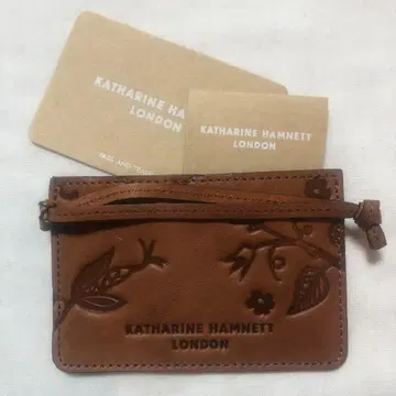 캐서린 햄넷 런던 소가죽 패스 케이스 교통카드 지갑 [브라운] 러프 꽃