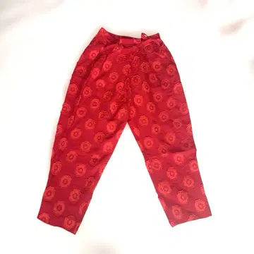 Dot and stripes 아동 여성 빨간색 꽃무늬 팬츠