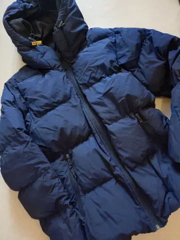 웜 패디드 후드티 S 지유 네이비 다운 점퍼