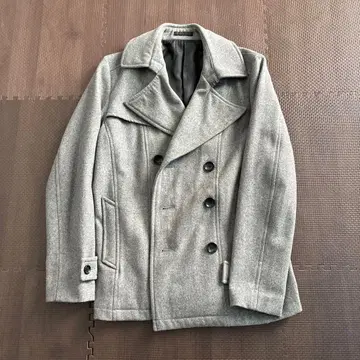 그레이 울 혼방 피 코트