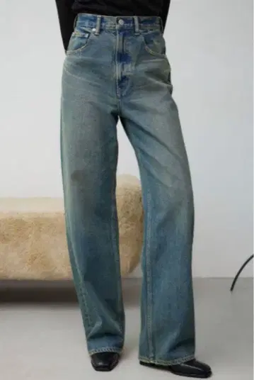 AZUL DENIM 하이웨스트 와이드 데님 블루 S 사이즈