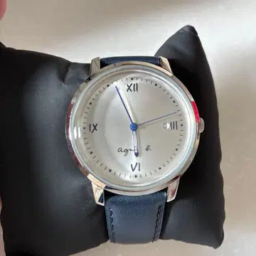 agnis b. 아날로그 시계 실버/네이비