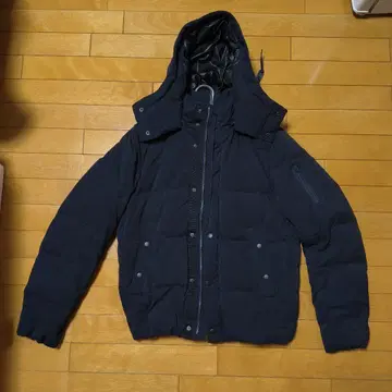 nano base 네이비 후드 부착 다운 자켓