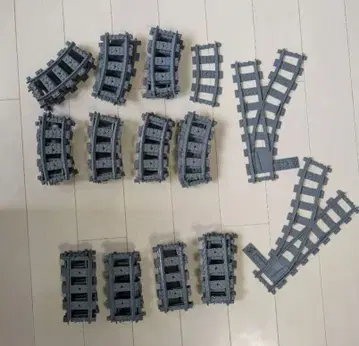 레고 시티 레일 세트 직선 커브 분기 세트