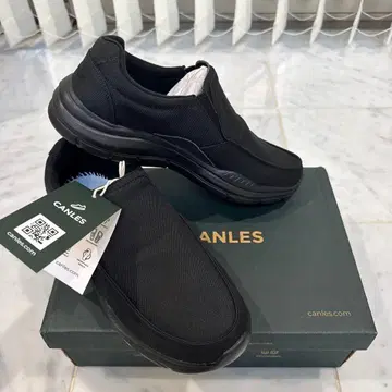 CANLES 블랙 슬립온 스니커즈