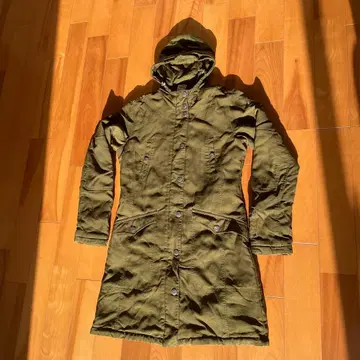 [ adidas ] 아디다스 후드 부착 모즈 코트 카키