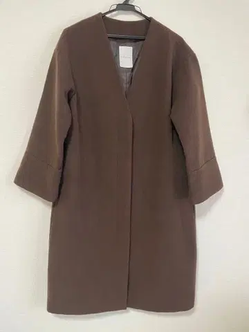 Spick&Span 미터 너트 노카라 코트 다크 브라운 36