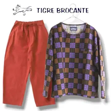 일본제*TIGRE BROCANTE*큐브 체크 플란넬 풀오버