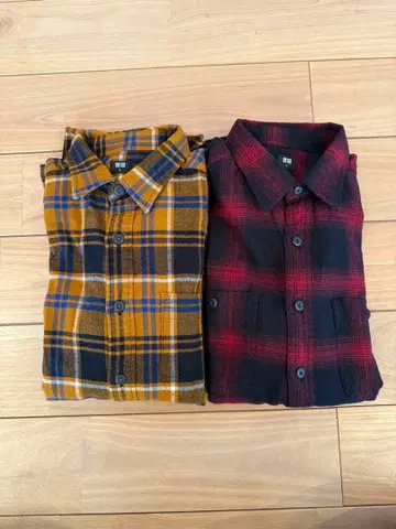 UNIQLO 긴팔 플란넬 셔츠 2장 세트 S 사이즈
