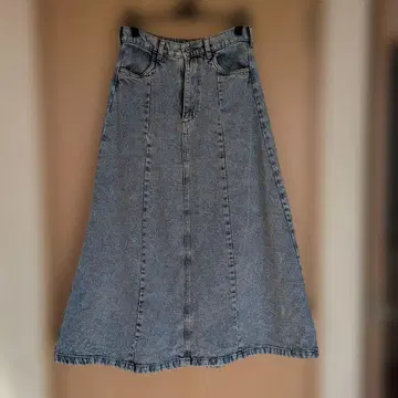 데님 플레어 스커트 백 포켓 부착 L 사이즈