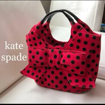 kate spade 물방울 패턴 토트백 경량 펠트 리본 도트