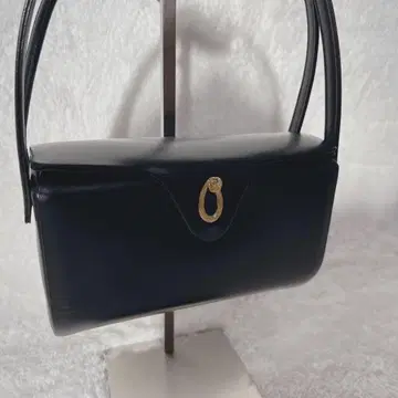 [ WAKO ] 와코 긴자 와코 블랙 카프 레더 골드 금장 장식 핸드백