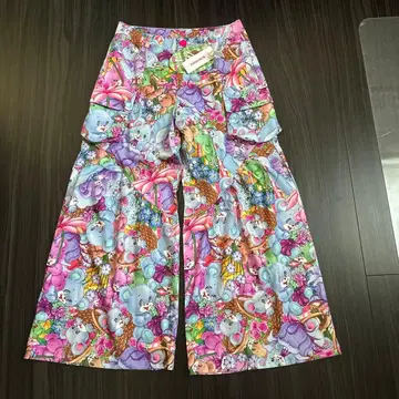 tntntutu 멀티 컬러 프린트 와이드 팬츠 L 사이즈 미사용 새상품