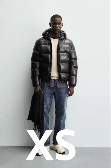 ZARA 발수 가공 100% 블랙 다운 자켓 XS