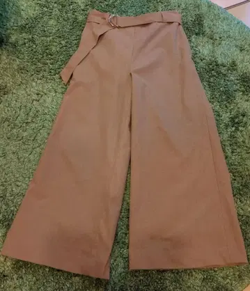 브라운 와이드 팬츠 벨트 포함