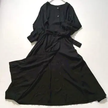 ZUCCa 프론트 오픈 롱 원피스 2WAY 겉옷 블랙